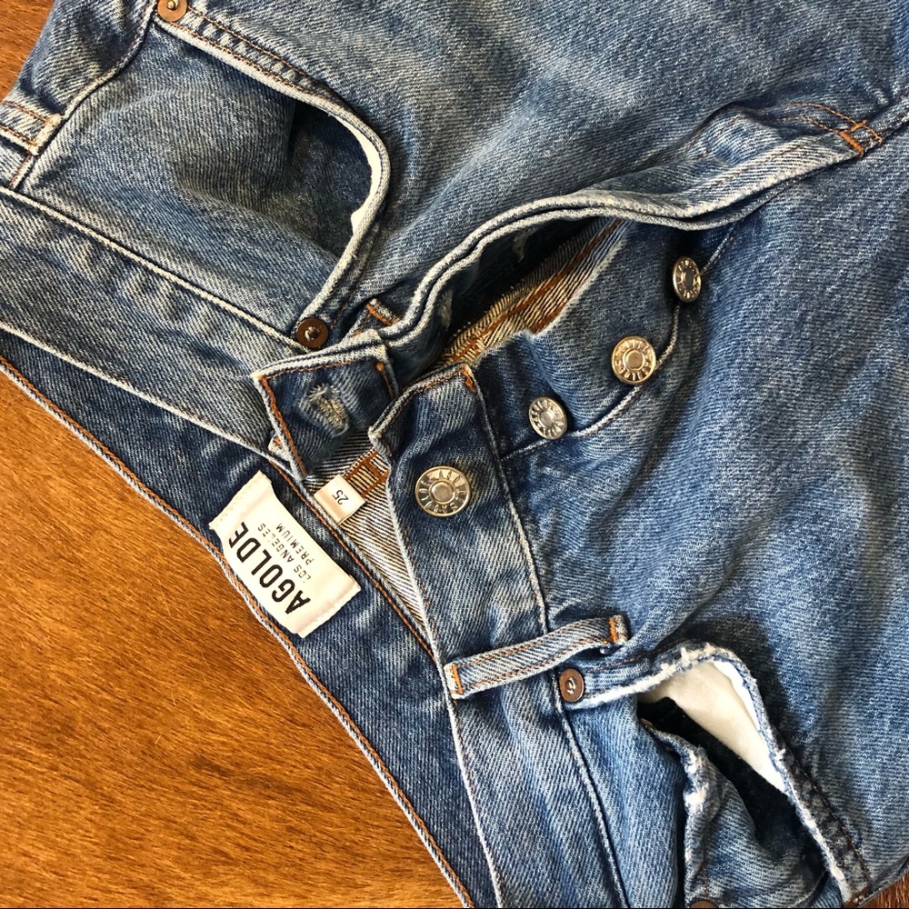 Agolde Riley High Rise Raw Hem Crop